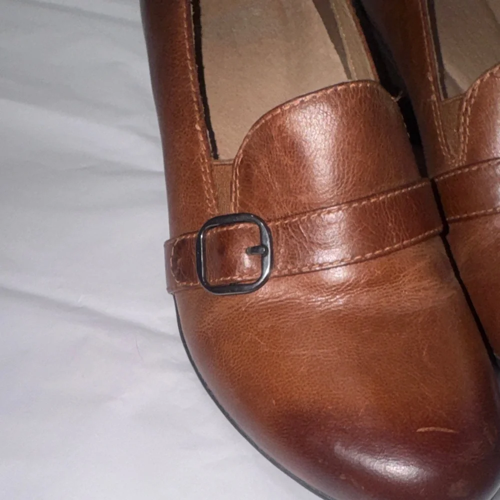 Dansko Women's Leather Loafers with Buckle - Chestnut - Picture 5 of 7